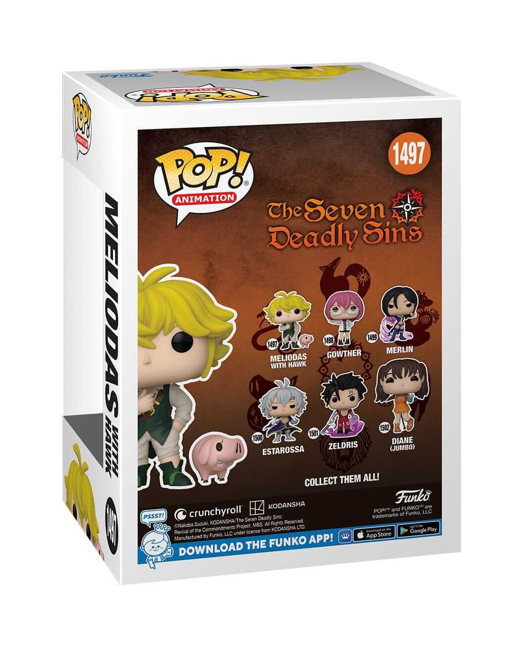 The Seven Deadly Sins - Meliodas with Hawk (1497) Funko Pop! Animation POP & Buddy! Anime Vinyl Figure 9 cm