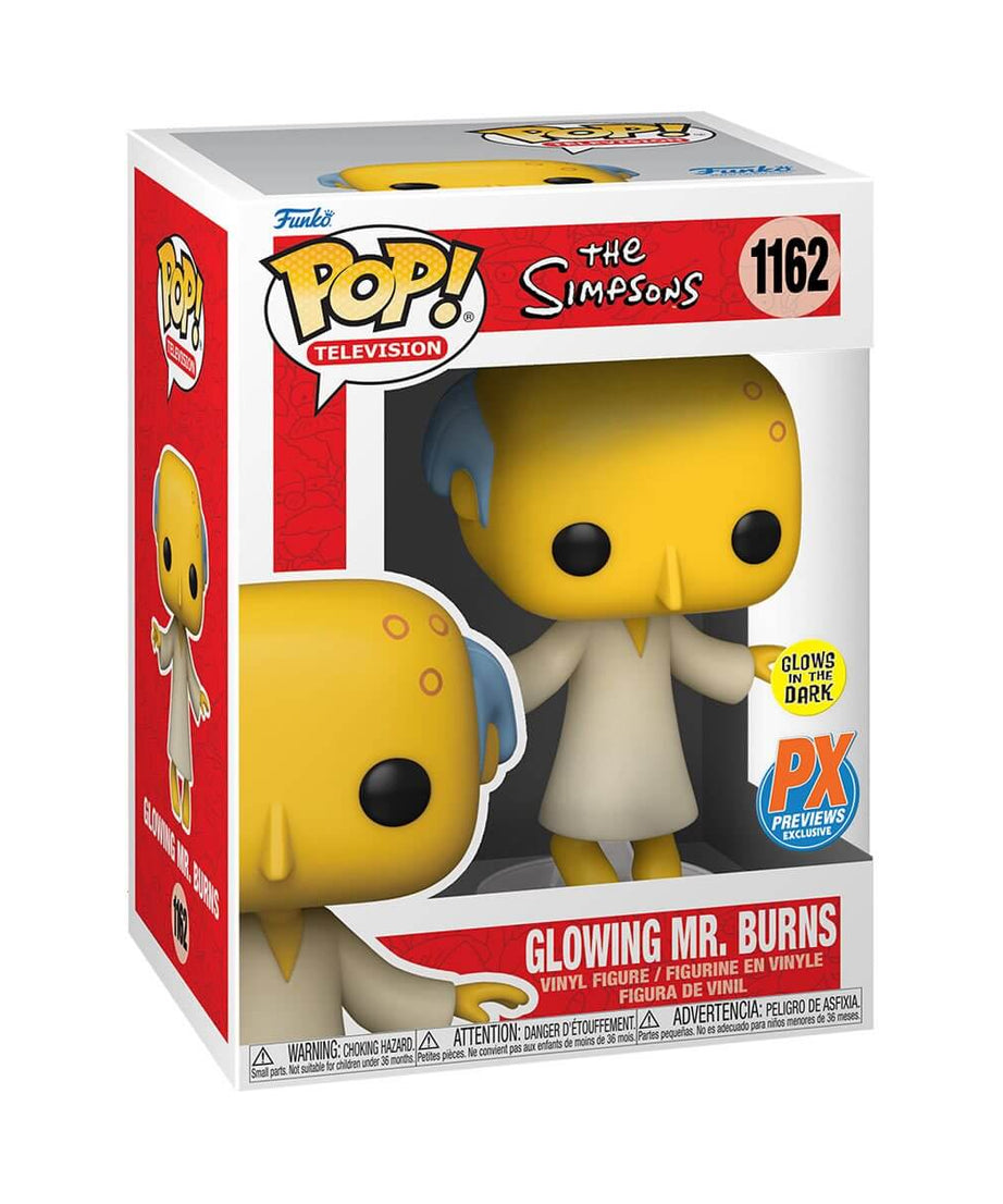 The Simpsons - Glowing Mr. Burns (GLOW IN THE DARK) (1162) PX Preview Exclusive Funko Pop! Television Vinyl Figure 9 cm