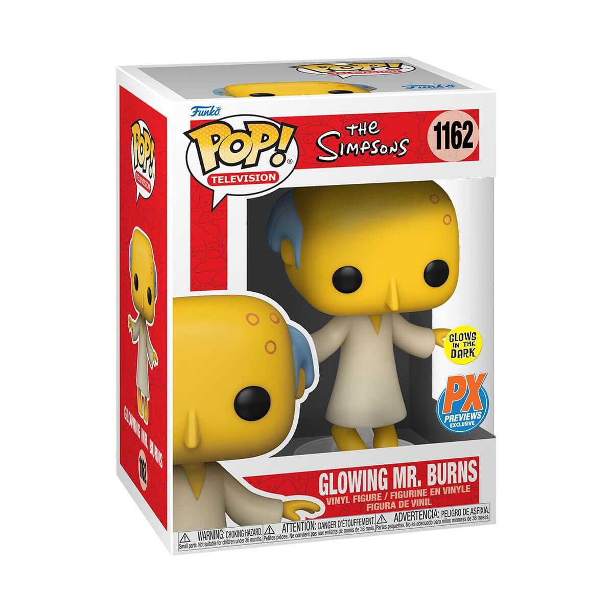 The Simpsons - Glowing Mr. Burns (GLOW IN THE DARK) (1162) PX Preview Exclusive Funko Pop! Television Vinyl Figure 9 cm