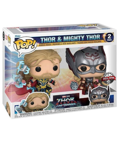 Thor Love and Thunder - 2-Pack Thor & Mighty Thor Funko Pop! Marvel Vinyl Figures 9 cm