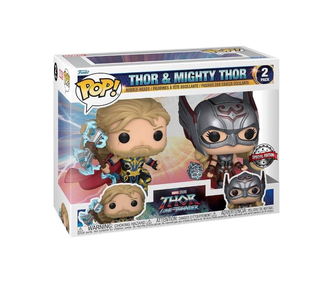 Thor Love and Thunder - 2-Pack Thor & Mighty Thor Funko Pop! Marvel Vinyl Figures 9 cm
