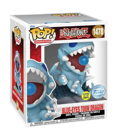 Yu-Gi-Oh! - Blue-Eyes Toon Dragon (GLOW IN THE DARK) (1478) Super Sized Funko Pop! Animation Anime Figure 15 cm
